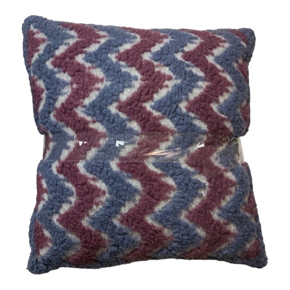 Anthropologie Frati Italian Home Collection Throw Pillow Boiled Wool Chevron NWT - Picture 3 of 10